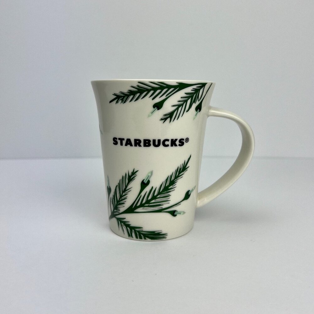 Starbucks Holiday 2020 Ceramic Mug 10 oz Evergreen Branches with Lights
